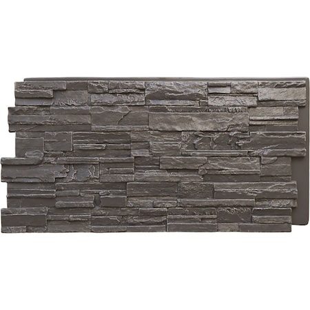 Ekena Millwork 48 5/8"W x 24 3/4"H x 1 1/4"D Cascade Stacked Stone, StoneWall Faux Stone Siding Panel, Slate Gray PNU24X48CASG